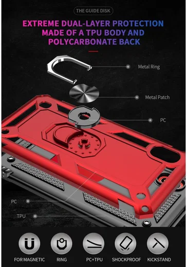 Samsung Galaxy A10 Hybride Hoesje met Kickstand Zwart afbeelding 7