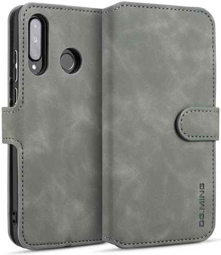 Huawei P30 Lite Retro Portemonnee Hoesje Grijs afbeelding 2