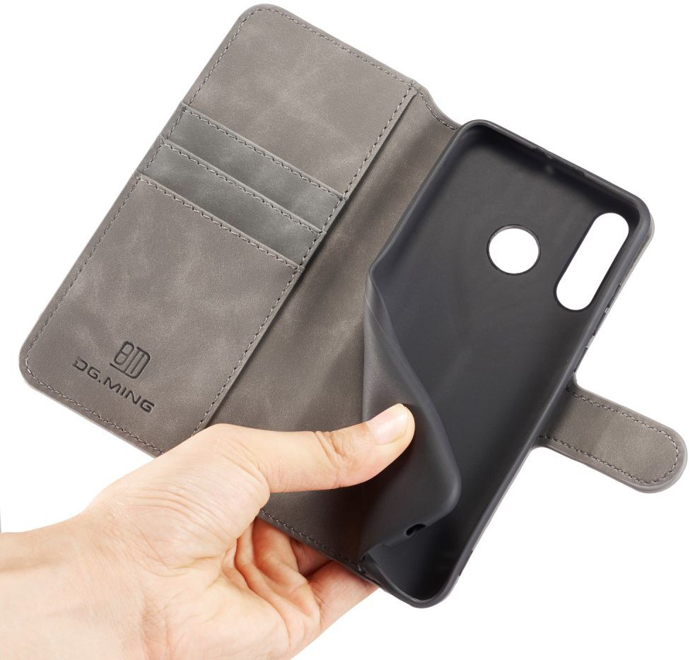 Huawei P30 Lite Retro Portemonnee Hoesje Grijs afbeelding 3