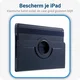 Apple iPad 2017 / 2018 / Air / Air 2 360° Draaibare Hoes Donker Blauw afbeelding 4
