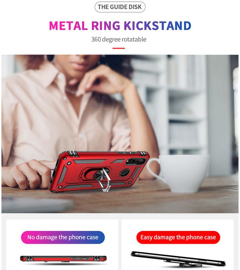 Huawei P30 Lite Hybride Hoesje met Kickstand Zwart afbeelding 10