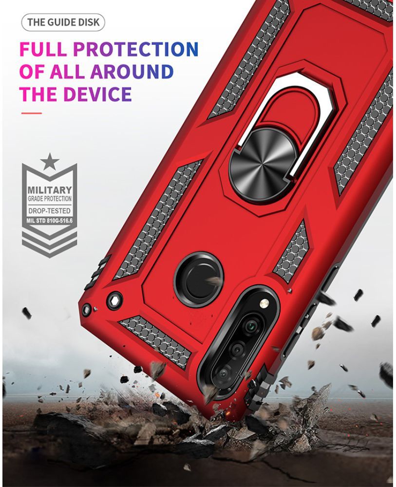 Huawei P30 Lite Hybride Hoesje met Kickstand Zwart afbeelding 2