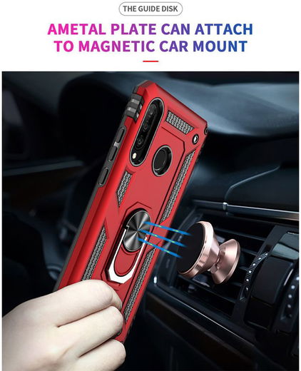 Huawei P30 Lite Hybride Hoesje met Kickstand Zwart afbeelding 4