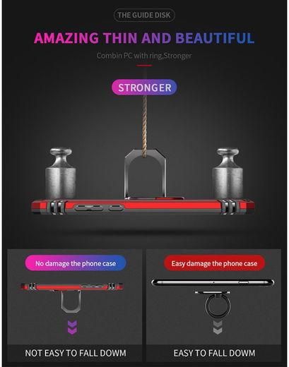 Huawei P30 Lite Hybride Hoesje met Kickstand Zwart afbeelding 7