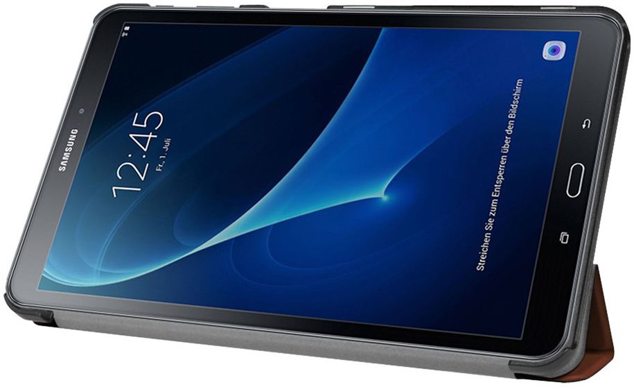 Samsung Galaxy Tab A 10.1 (2016) Tri-Fold Flip Case Bruin afbeelding 2