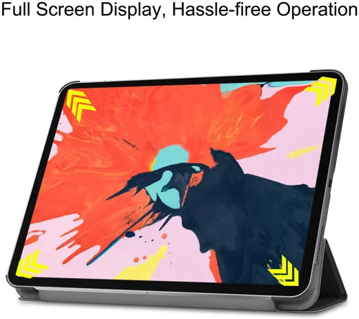 Apple iPad Pro 12.9 (2018) Tri-Fold Flip Case Zwart afbeelding 2