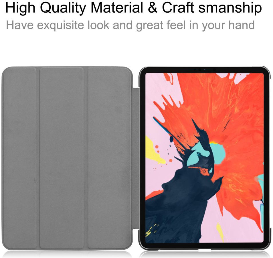Apple iPad Pro 12.9 (2018) Tri-Fold Flip Case Zwart afbeelding 8
