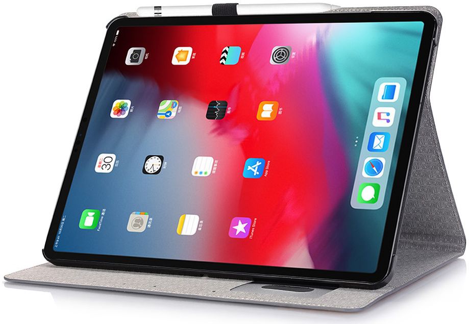 Apple iPad Pro 12.9 (2018) Linnen Portemonnee Hoesje Zwart afbeelding 3