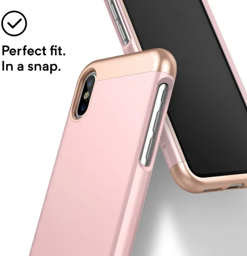 Caseology Savoy Apple iPhone XS / X Hoesje Roze Goud afbeelding 2