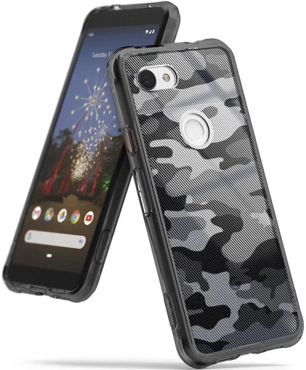 Ringke Fusion Google Pixel 3a Hoesje Camo Zwart afbeelding 1