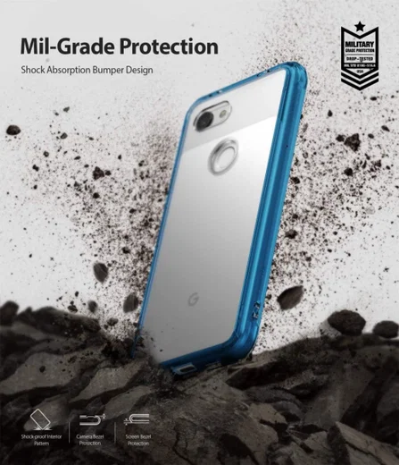 Ringke Fusion Google Pixel 3a XL Hoesje Blauw afbeelding 2