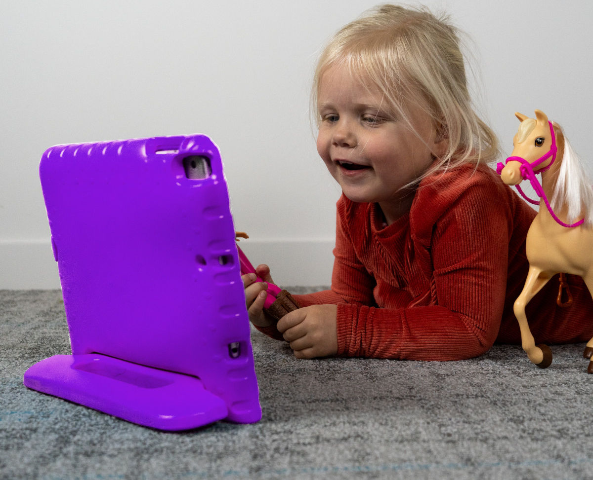 Samsung Galaxy Tab A 10.1 (2016) Kinder Tablethoes met Handvat Paars afbeelding 4