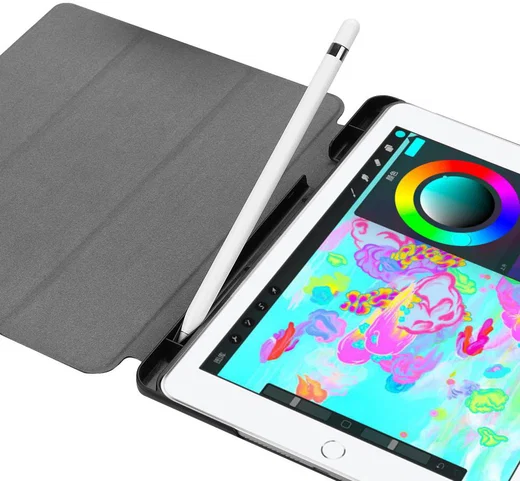 Apple iPad 2017 / 2018 / Air / Air 2 Tri-Fold Hoes Donker Blauw afbeelding 2