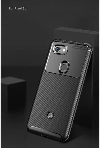 Google Pixel 3a Siliconen Carbon Hoesje Zwart afbeelding 14