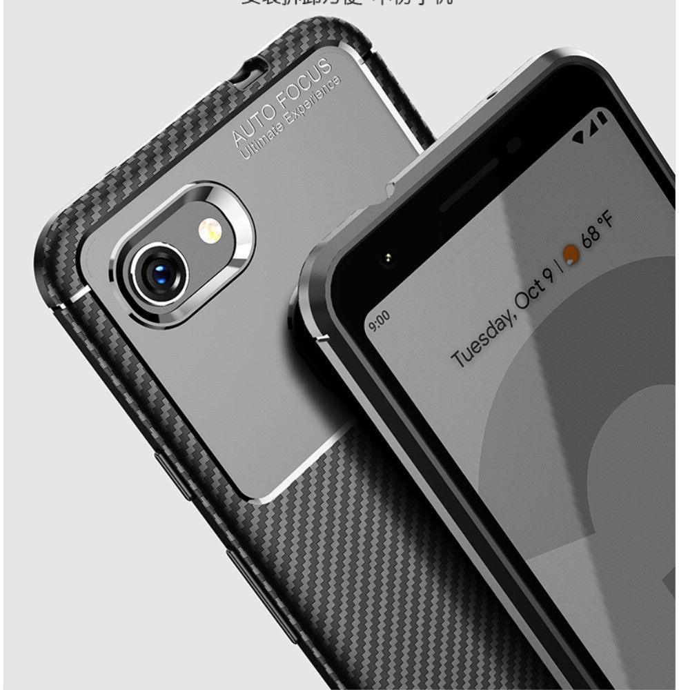 Google Pixel 3a Siliconen Carbon Hoesje Zwart afbeelding 17