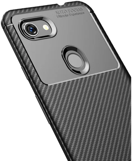 Google Pixel 3a Siliconen Carbon Hoesje Zwart afbeelding 5