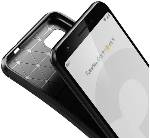 Google Pixel 3a Siliconen Carbon Hoesje Zwart afbeelding 9