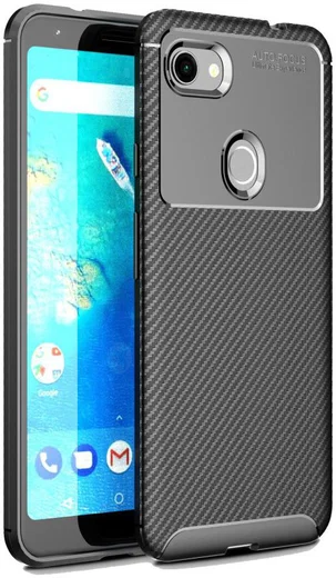 Google Pixel 3a XL Siliconen Carbon Hoesje Zwart afbeelding 1