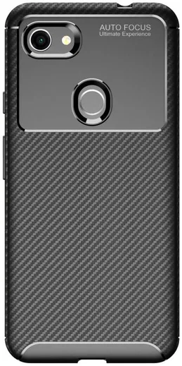 Google Pixel 3a XL Siliconen Carbon Hoesje Zwart afbeelding 6