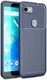 Google Pixel 3a XL Siliconen Carbon Hoesje Blauw afbeelding 1