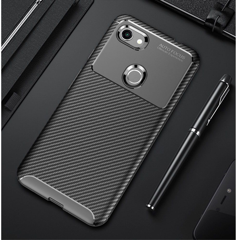 Google Pixel 3a XL Siliconen Carbon Hoesje Blauw afbeelding 11