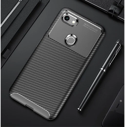 Google Pixel 3a XL Siliconen Carbon Hoesje Blauw afbeelding 11