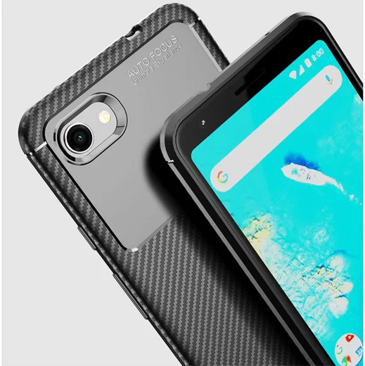 Google Pixel 3a XL Siliconen Carbon Hoesje Blauw afbeelding 7