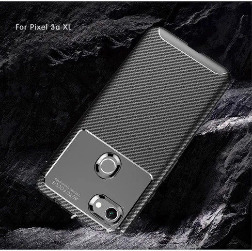 Google Pixel 3a XL Siliconen Carbon Hoesje Blauw afbeelding 8