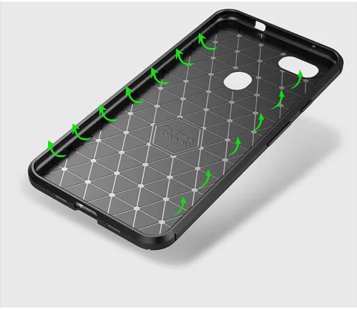 Google Pixel 3a XL Siliconen Carbon Hoesje Blauw afbeelding 10