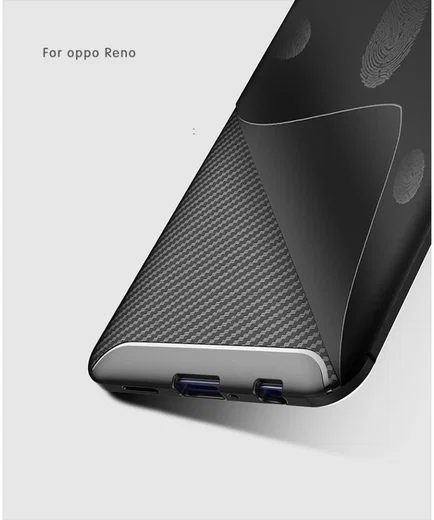 Oppo Reno Siliconen Carbon Hoesje Zwart afbeelding 15