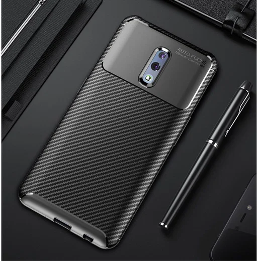 Oppo Reno Siliconen Carbon Hoesje Zwart afbeelding 21