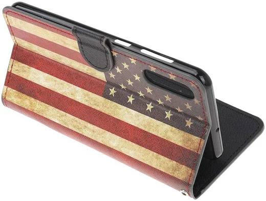 Samsung Galaxy A50 Book Case Hoesje Wallet met Print Amerika Vlag afbeelding 3