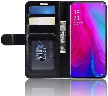 Oppo Reno Portemonnee Hoesje Zwart