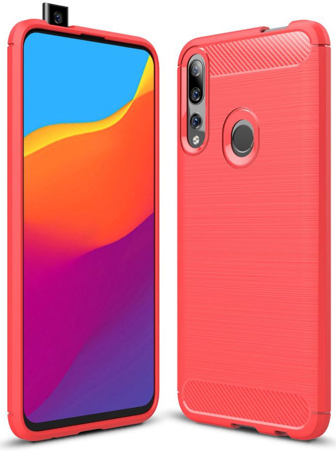 Huawei P Smart Z Geborsteld TPU Hoesje Rood afbeelding 1