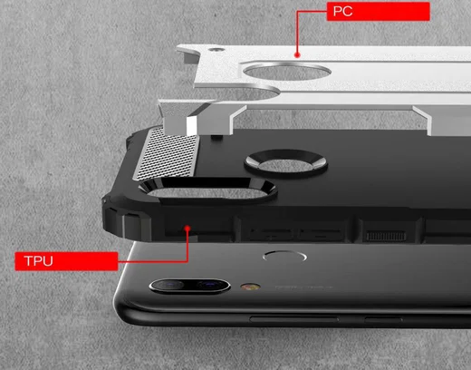 Xiaomi Redmi 7 Hybride Hoesje Zwart afbeelding 3