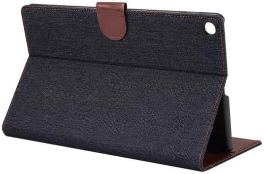 Samsung Galaxy Tab A 10.1 (2019) Jeans Portemonnee Hoesje Zwart afbeelding 3