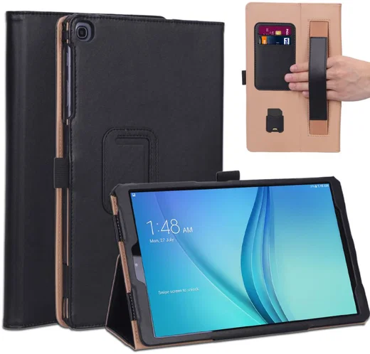 Samsung Galaxy Tab A 10.1 (2019) Portemonnee Hoesje met Strap Zwart afbeelding 3