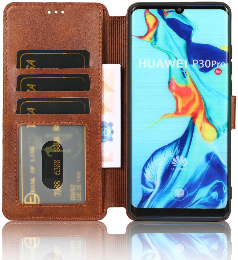 Huawei P30 Pro Portemonnee Hoesje Bruin afbeelding 1