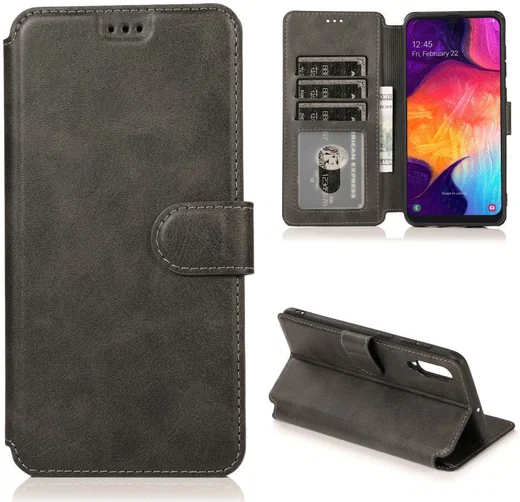 Samsung Galaxy A70 Portemonnee Hoesje Zwart afbeelding 6