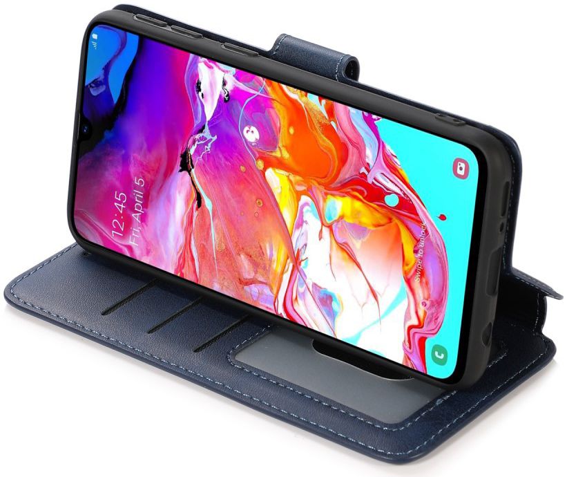 Samsung Galaxy A40 Stijlvol Portemonnee Hoesje Blauw afbeelding 3