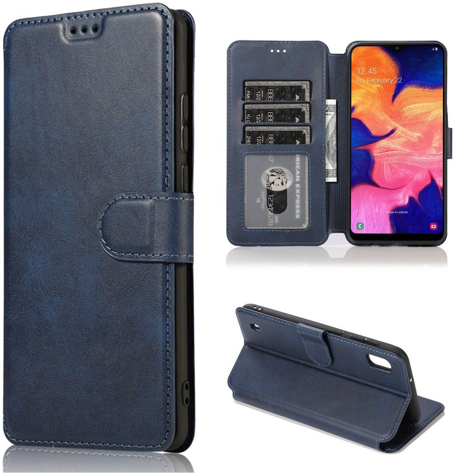 Samsung Galaxy A40 Stijlvol Portemonnee Hoesje Blauw afbeelding 7