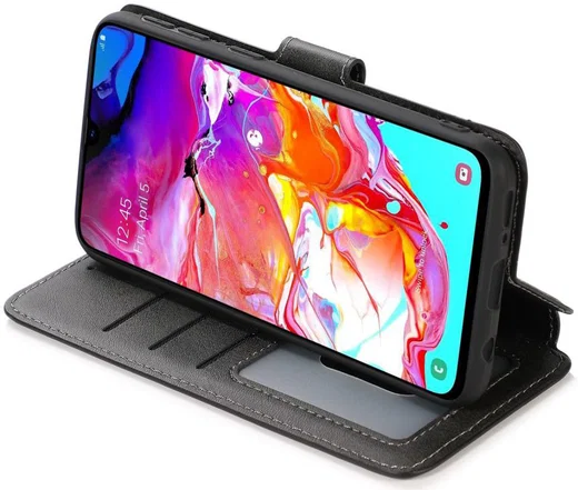 Samsung Galaxy A40 Stijlvol Portemonnee Hoesje Zwart afbeelding 3