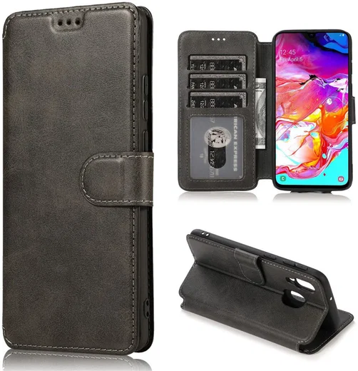 Samsung Galaxy A40 Stijlvol Portemonnee Hoesje Zwart afbeelding 6