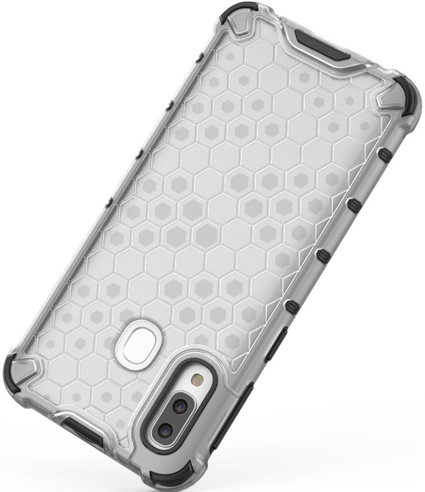 Samsung Galaxy A40 Hybride Honinggraat Hoesje Transparant afbeelding 7