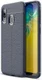 Samsung Galaxy A20E Hoesje TPU met Leren Textuur Blauw afbeelding 1