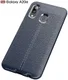 Samsung Galaxy A20E Hoesje TPU met Leren Textuur Blauw afbeelding 2