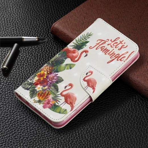 Samsung Galaxy A20E Portemonnee Hoesje met Flamingo Print afbeelding 7