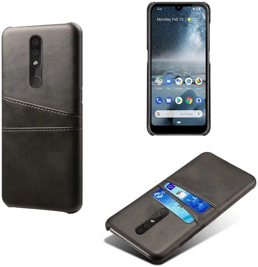 Nokia 4.2 Hoesje met Kaarthouder Zwart afbeelding 4