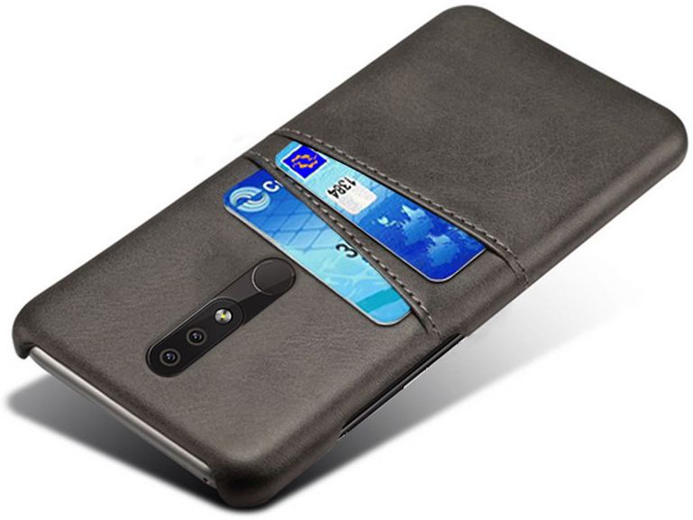 Nokia 4.2 Hoesje met Kaarthouder Zwart afbeelding 2