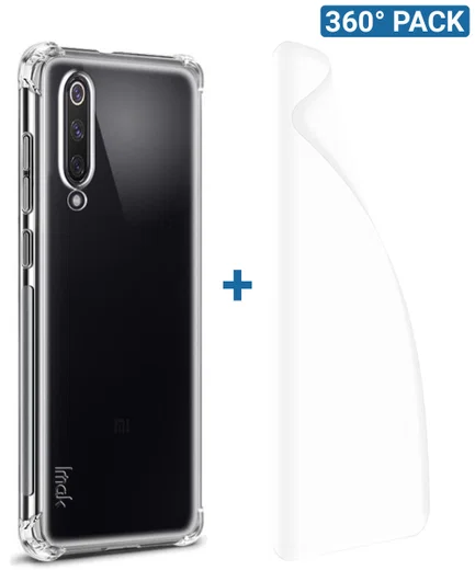 IMAK Xiaomi Mi 9 SE Hoesje TPU met Screenprotector Transparant afbeelding 1